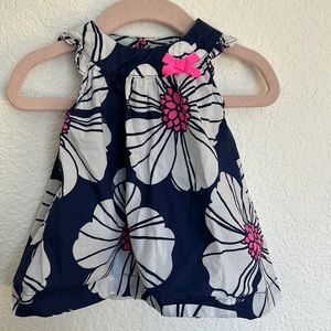 Gymboree Baby Girl Dress Floral Blue White Pink Sz 3M